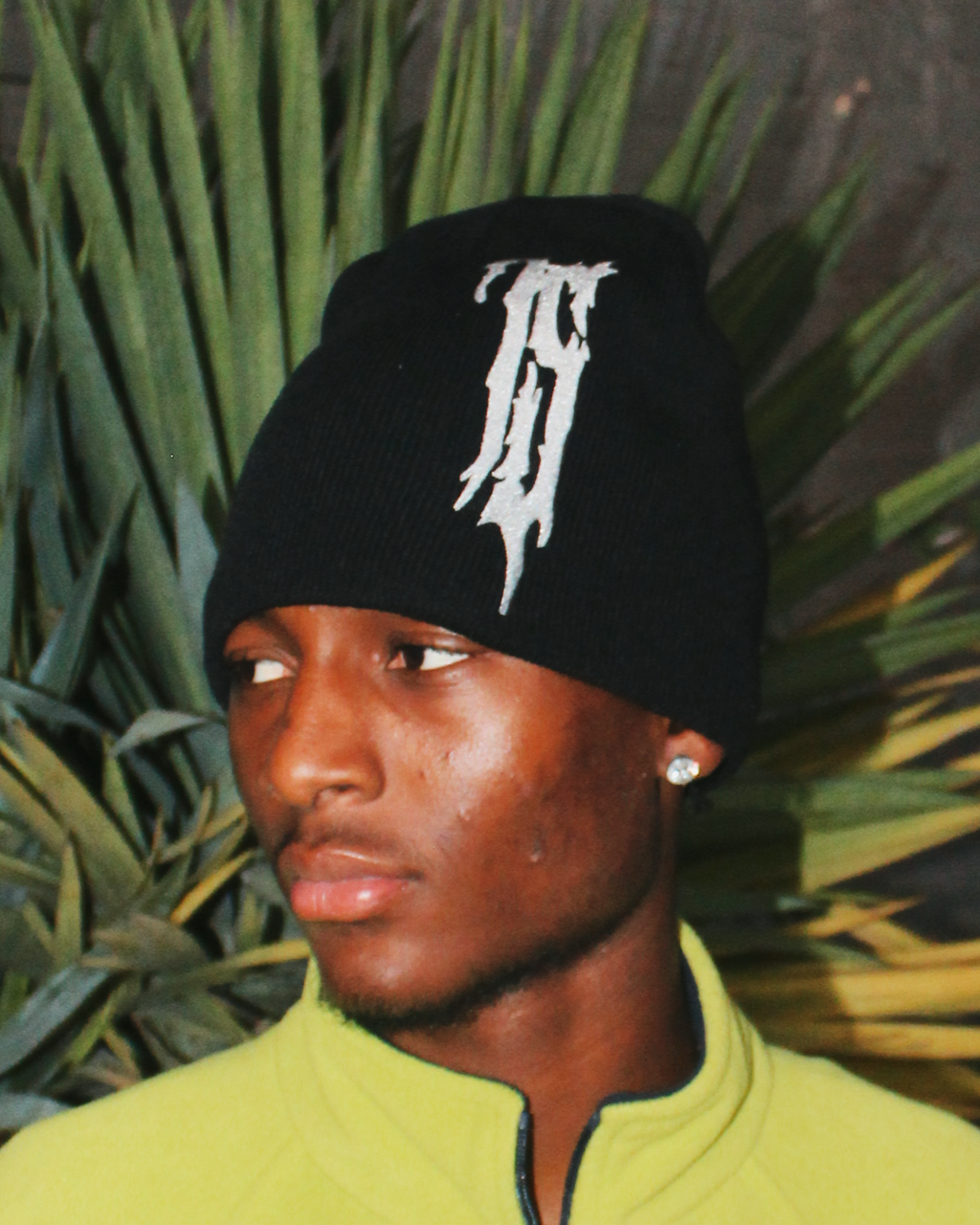 BLACK "TS" BEANIE